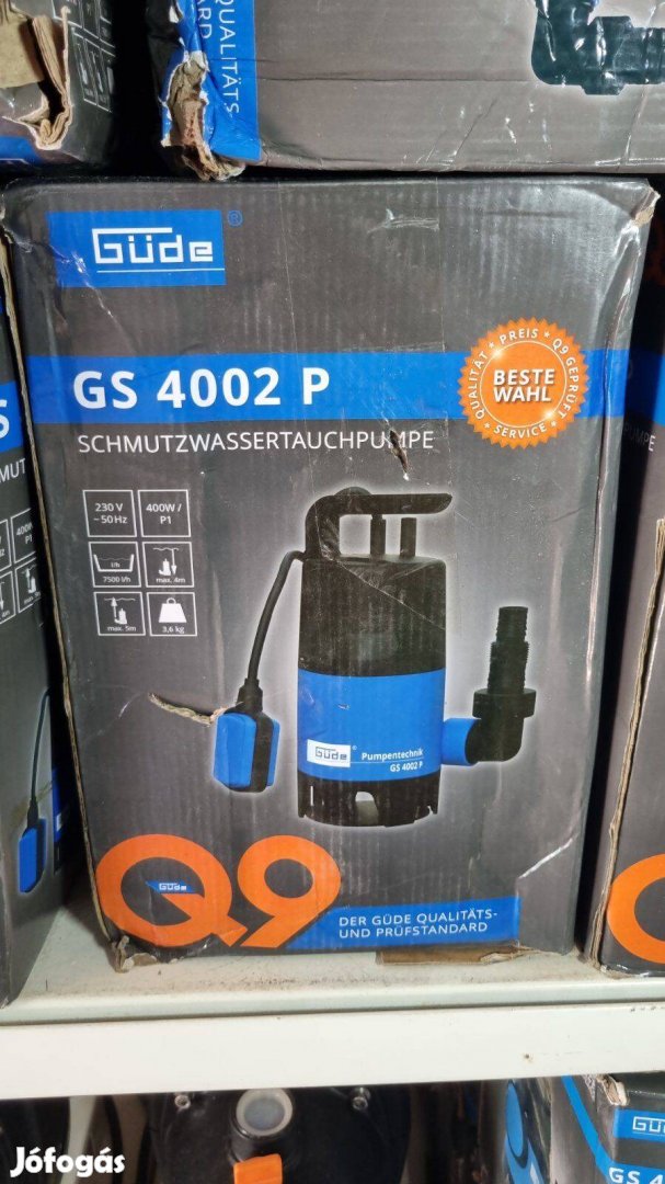 Güde, tiszta víz és szennyvíz szivattyú 400W motor teljesítménnyel