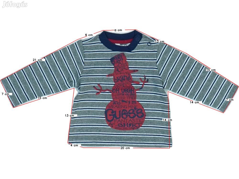 Guess Új (címkés) Fiú Hosszú ujjú felső (Méret: 62)
