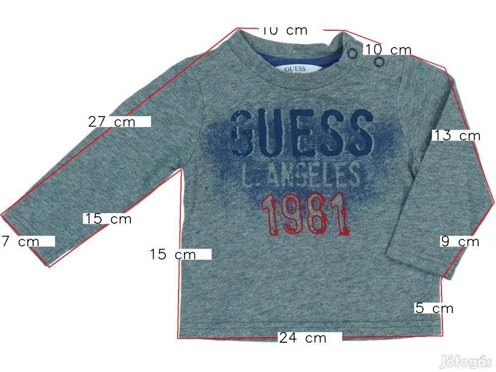 Guess Új (címkés) Fiú Hosszú ujjú felső (Méret: 68)