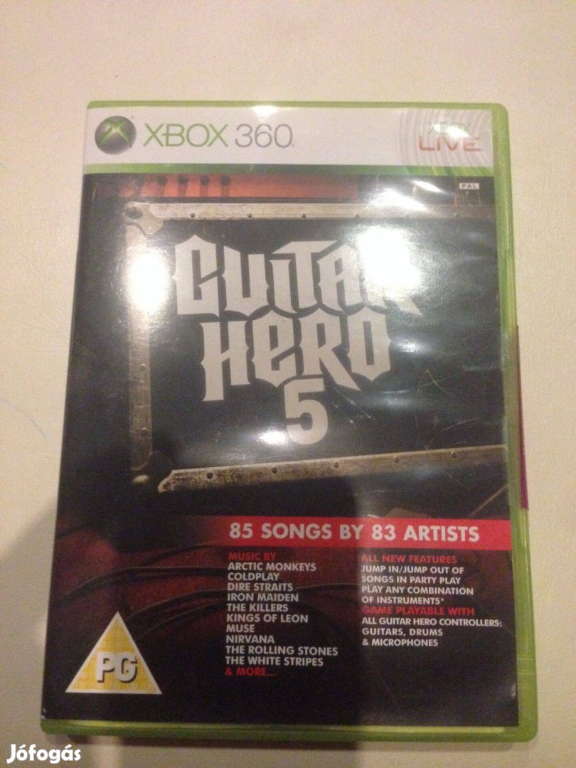 Guitar HERO 5 eredeti xbox360 játék eladó-csere