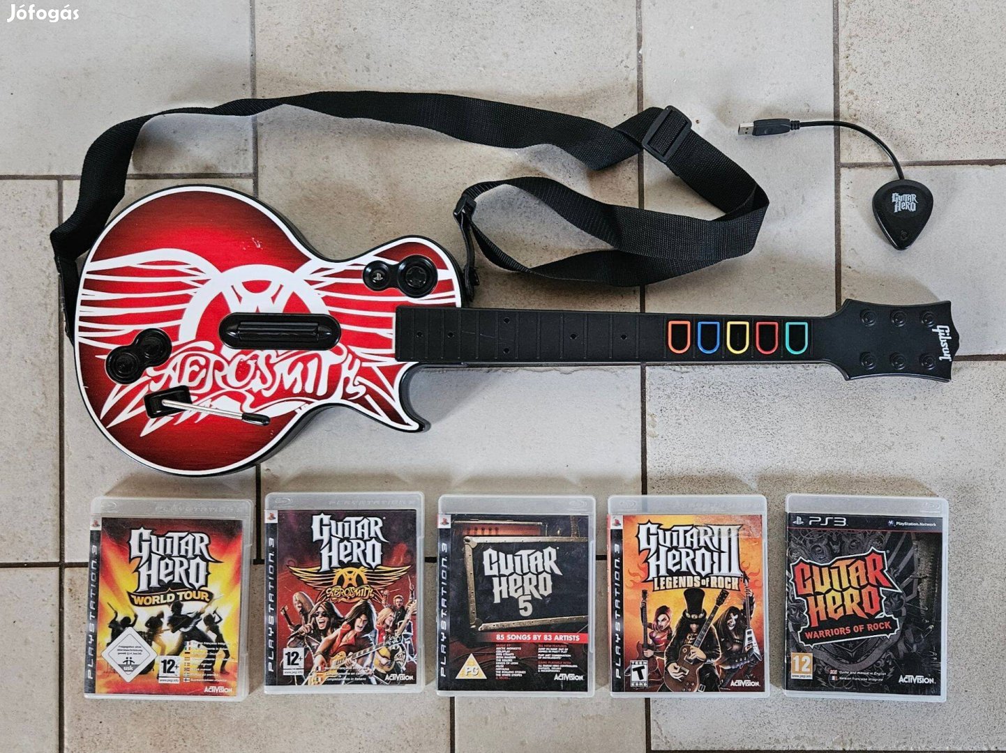 Guitar Hero Aerosmith gitár Playstation 3 + 5 Guitar Hero játékkal