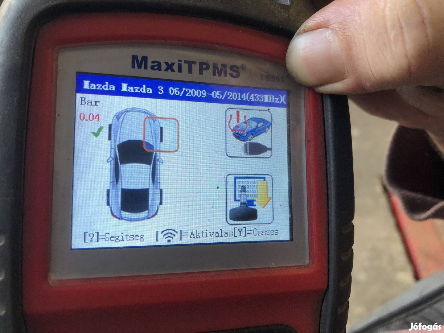 Gumi nyomás szenzor Mazda, Tpms