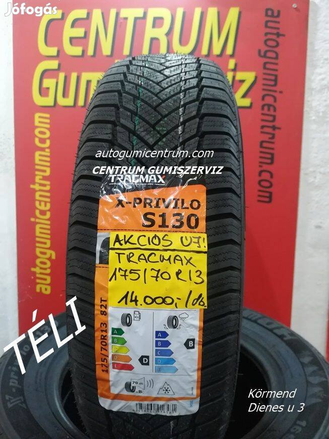 Gumibolt és szerviz. -175/70r13 téli gumi újak -Tracmax X-Privilo S130