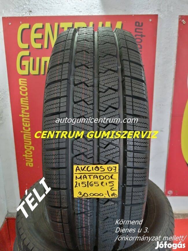 Gumibolt és szerviz. -215/65R15C Matador új téli kisteher