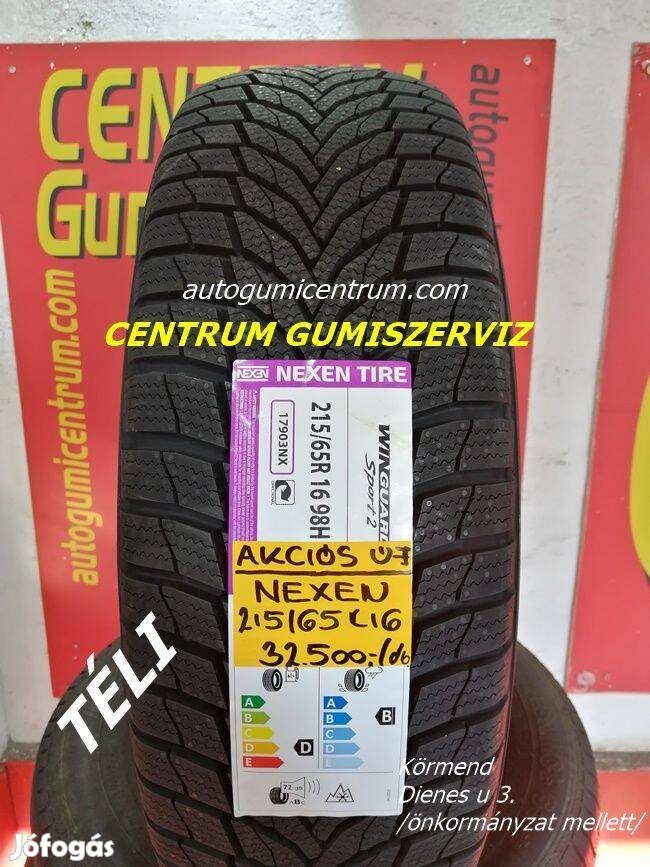 Gumibolt és szerviz. -215/65R16 Nexen Új téli gumik -Winguard