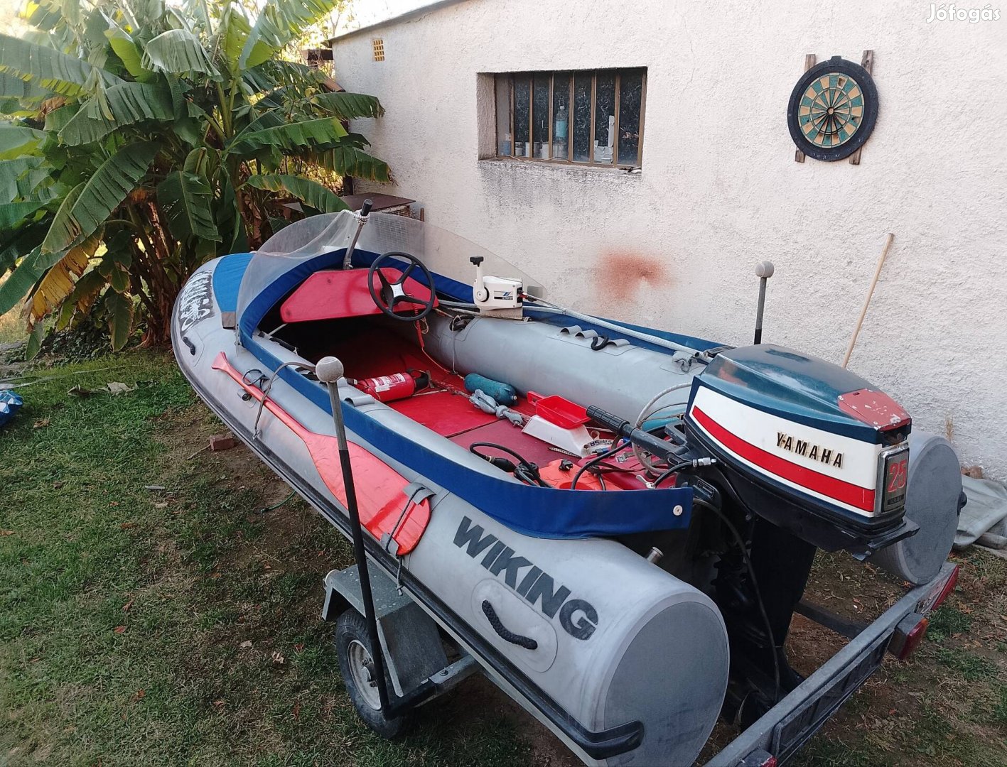 Gumicsónak+utánfutó+tavkaros motor