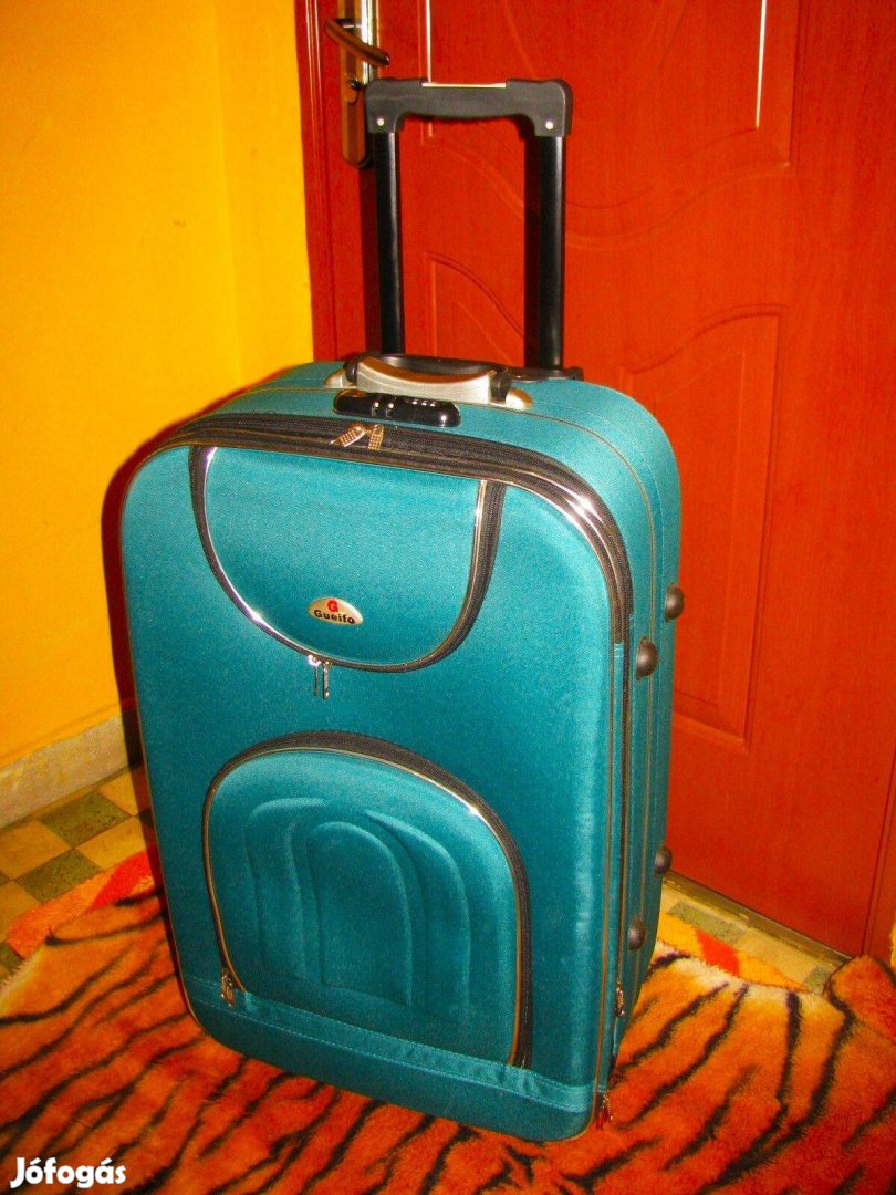 Guruló bőrönd 75x45x24-30, számzár, hibátlan Gueifo kiváló 8 gö