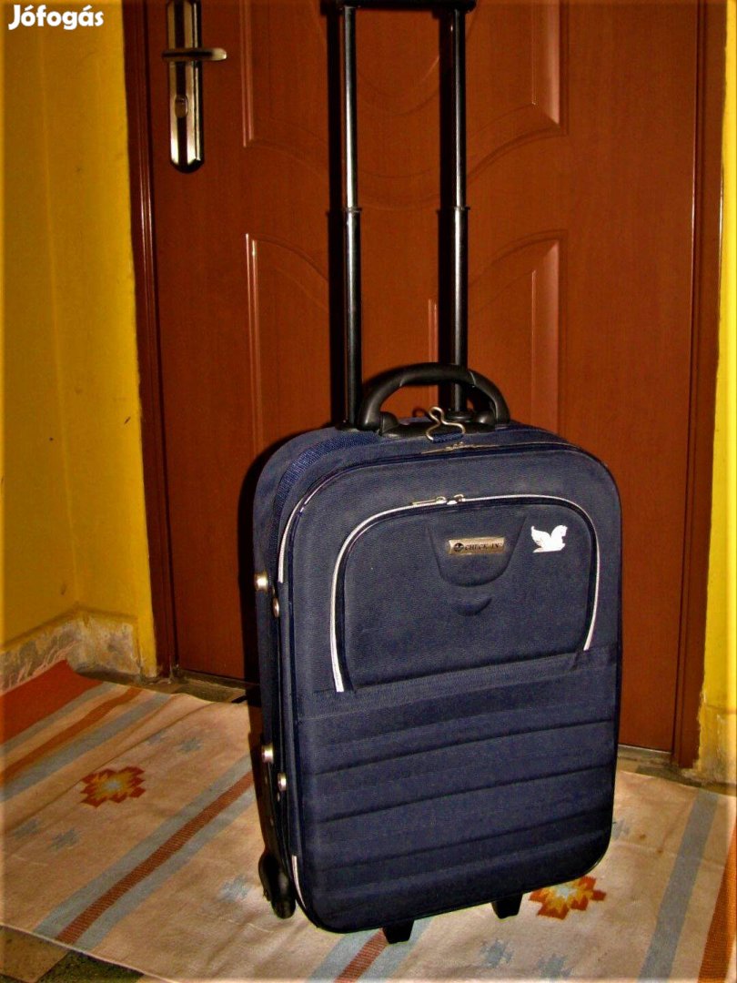 Guruló bőrönd, Chekin, 2 görgő, 62x34x18, szárnyasló, kék vászon