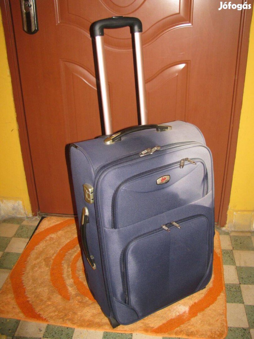 Gurulós bőrönd 63x40x27-29, Ersy Trip számzár dizájnos kék