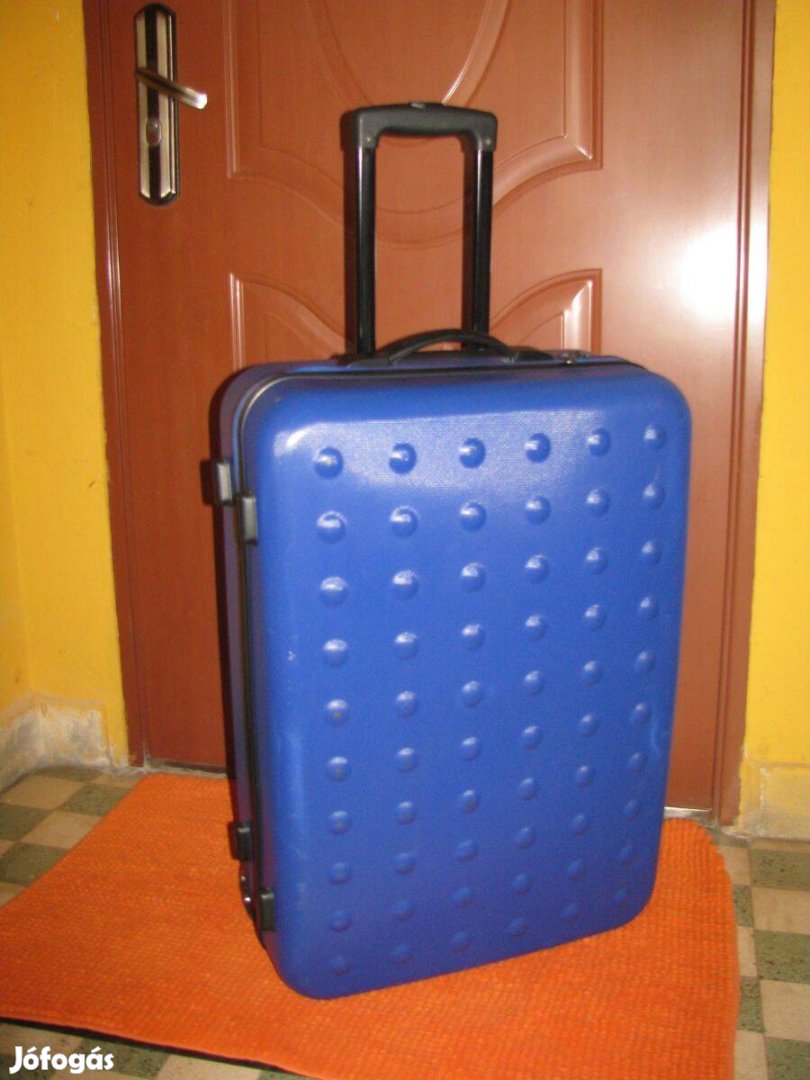 Gurulós bőrönd 70x46x25 szilvakék gömbös minta Abs 2 gö dupla