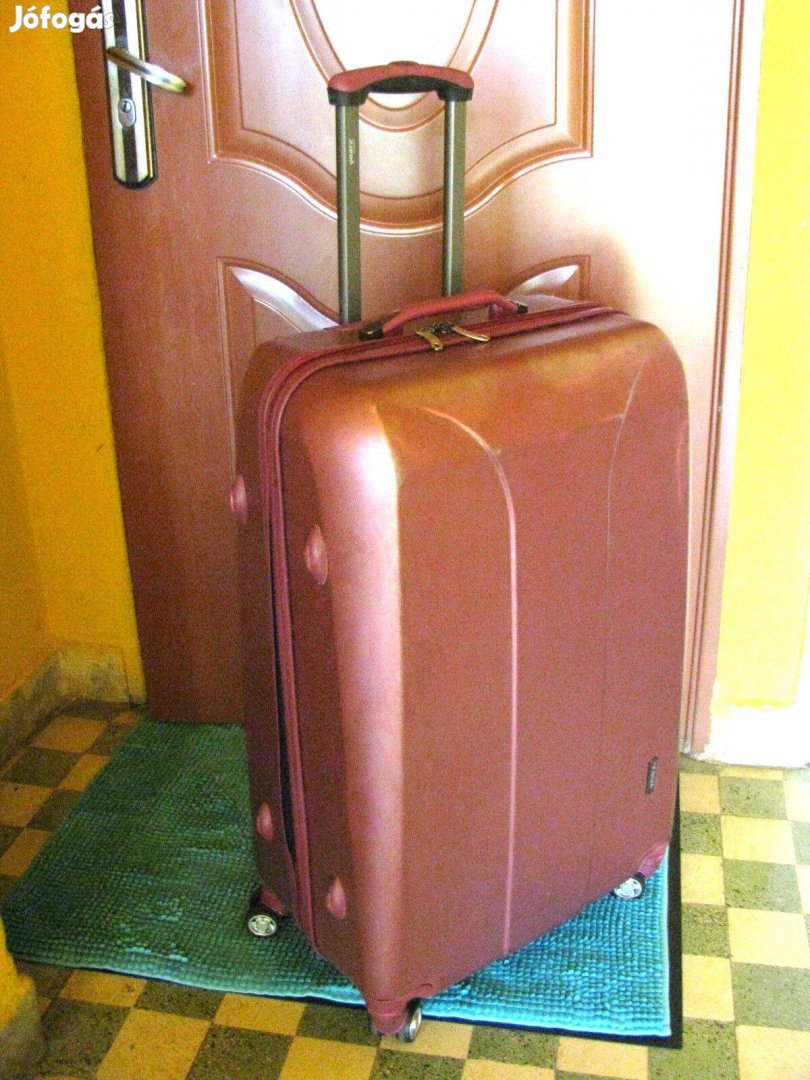 Gurulós bőrönd 75x45x28 számzár Year March bordó elegáns Abs
