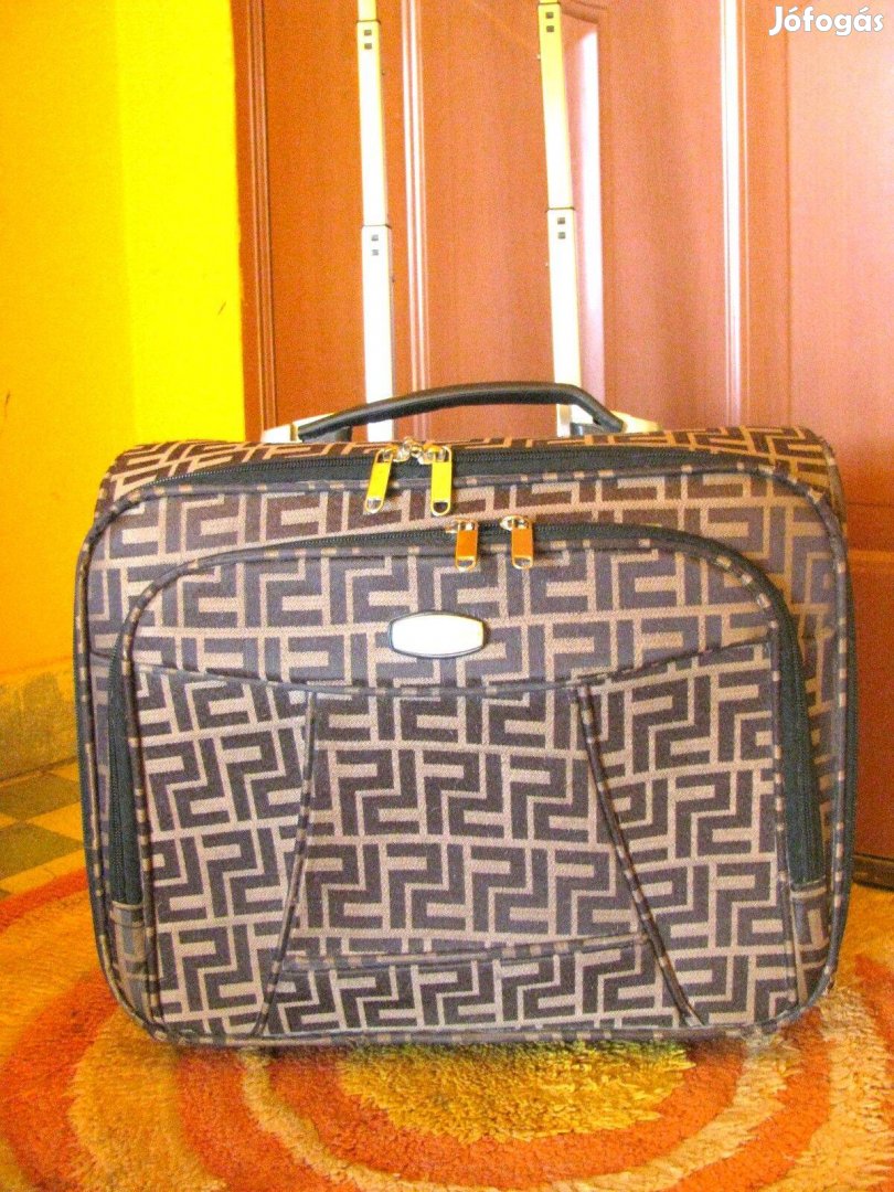 Gurulós táska laptoptartós, üzleti Weshare 42x34x24 görögmintás barna
