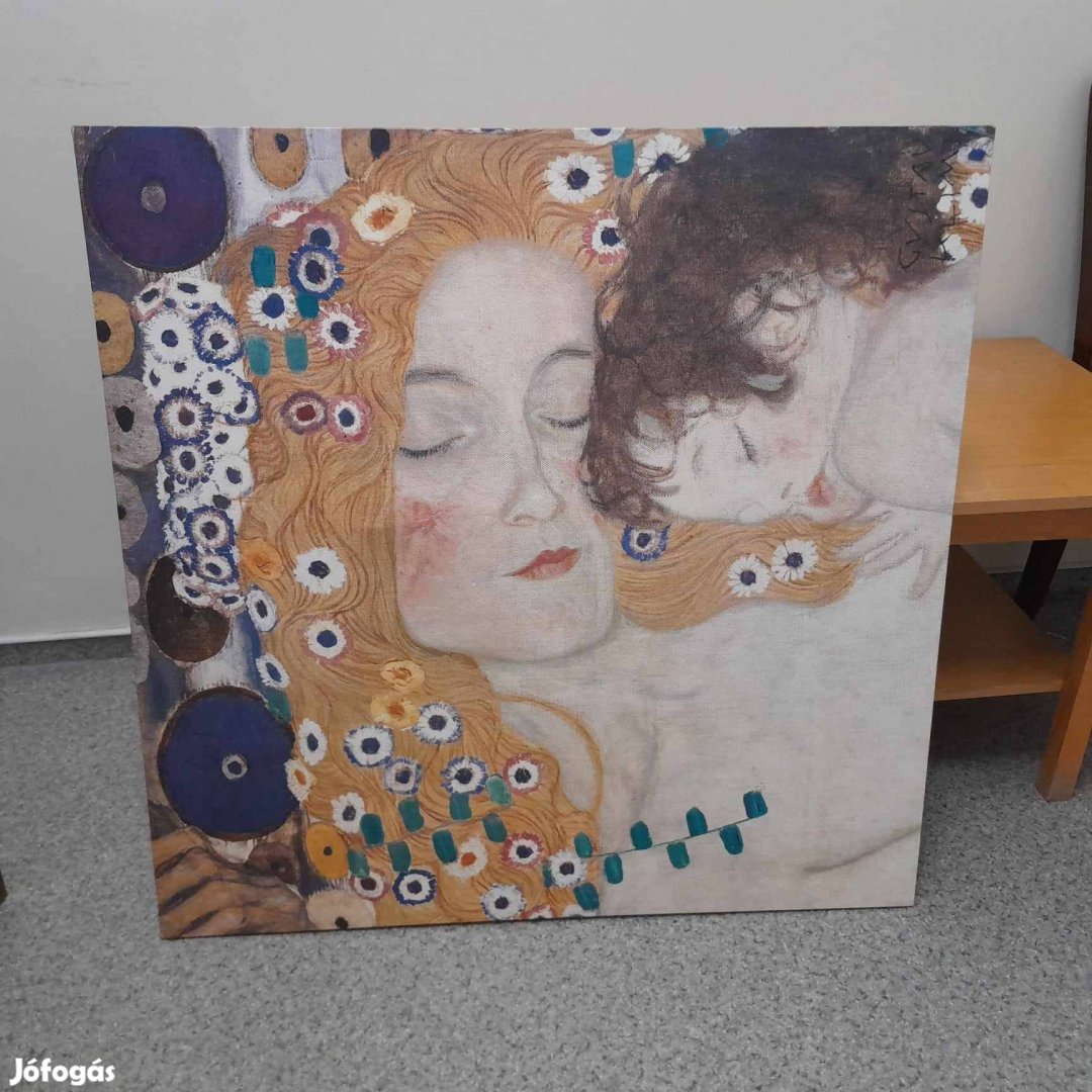 Gustav Klimt: Anya és gyermeke - nyomat vászonra 90x90 cm - új