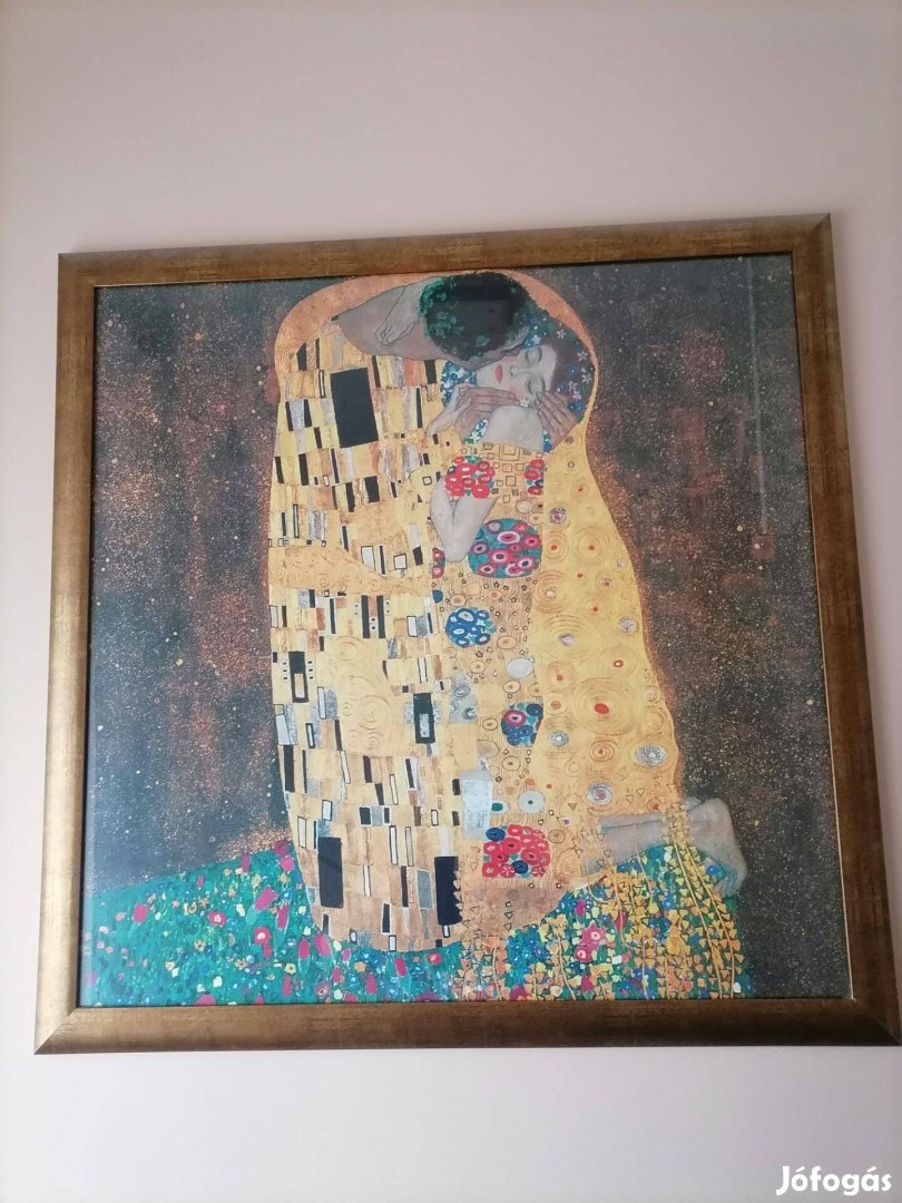 Gustav Klimt - A csók keretezett, üvegezett kép