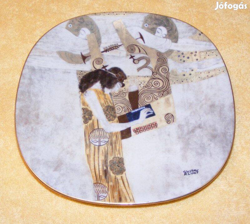 Gustav Klimt porcelán falitányér, dísztányér