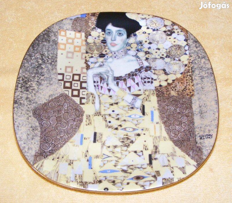 Gustav Klimt porcelán falitányér, dísztányér