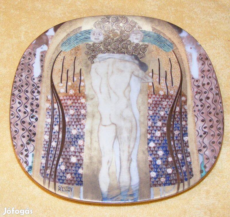 Gustav Klimt porcelán falitányér, dísztányér