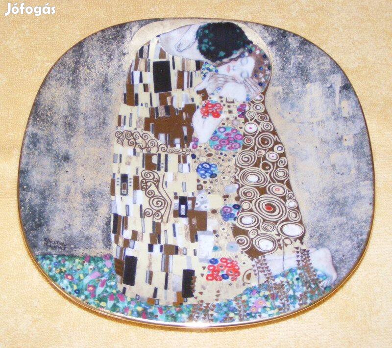 Gustav Klimt porcelán falitányér, dísztányér