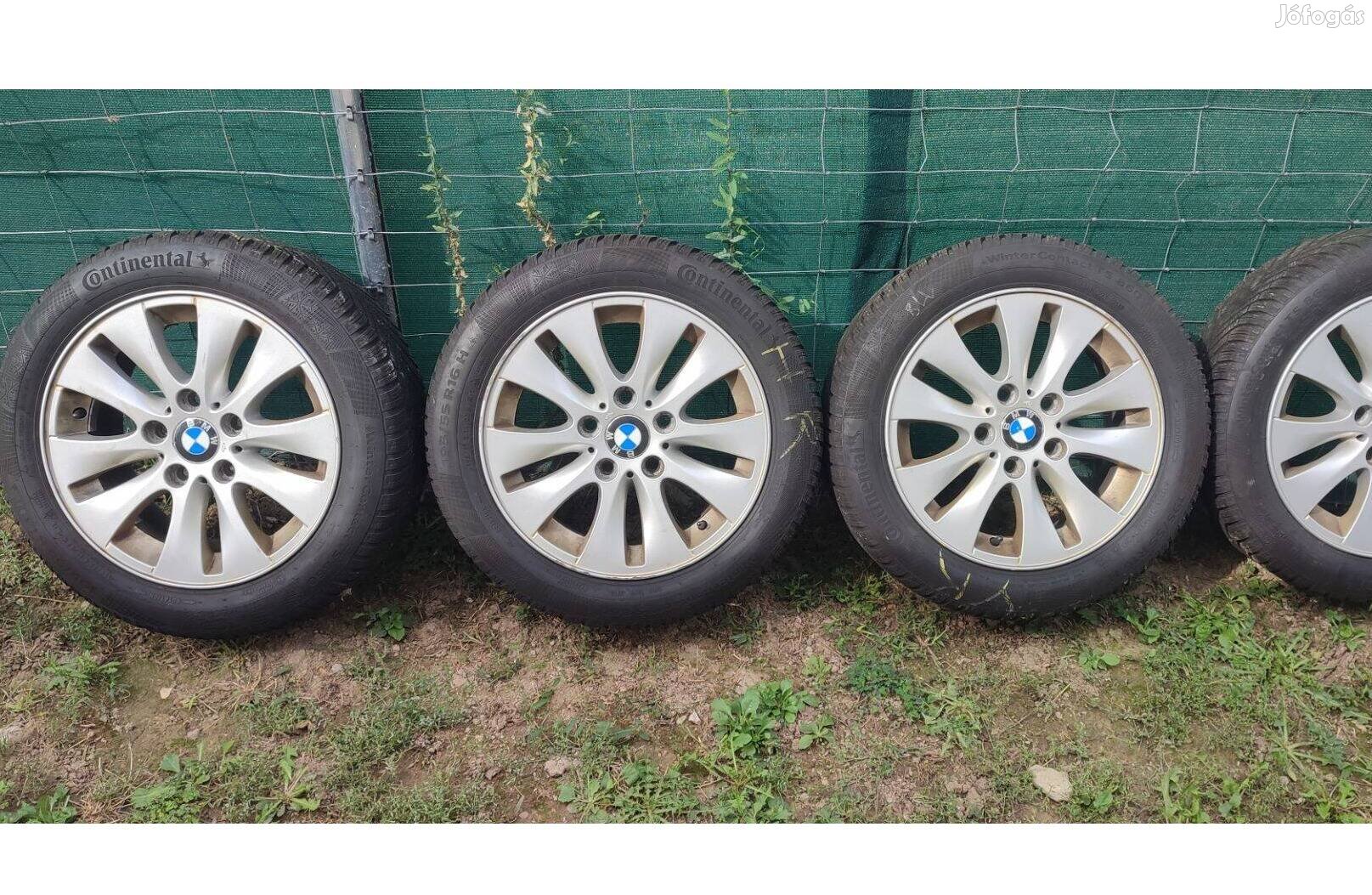 Gyári BMW alufelni 5x120 6,5Jx16 ET42 195/55R16 Continental téli gumi