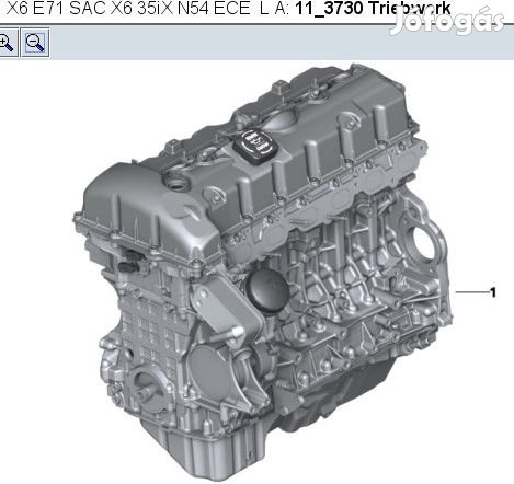 Gyári BONTOTT BMW N54 -es motor fűzött blokk,hengerfej