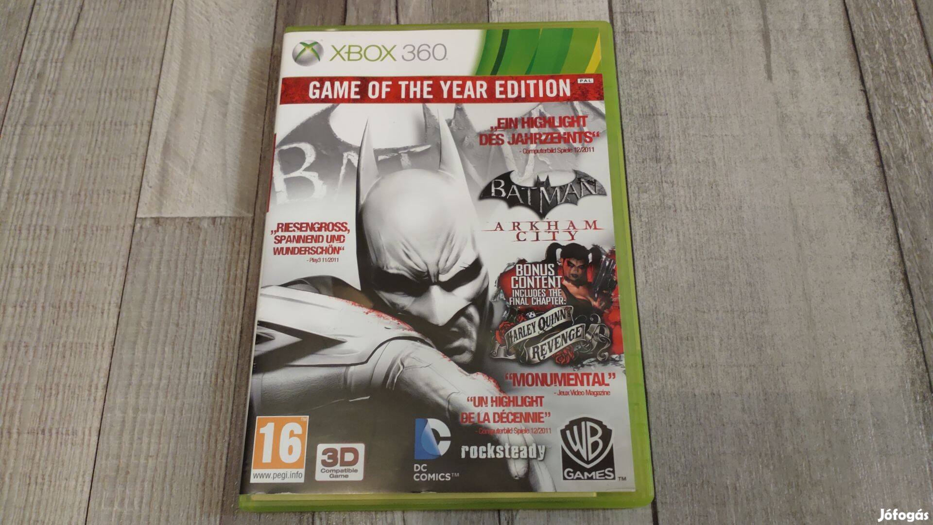 Gyári Xbox 360 : Batman Arkham City Game Of The year Edition