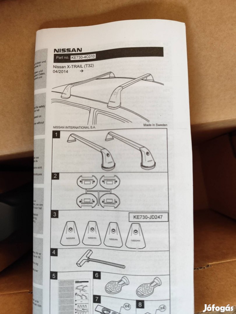 Gyári, új Nissan Xtrail alumínium tetőcsomagtartó eladó