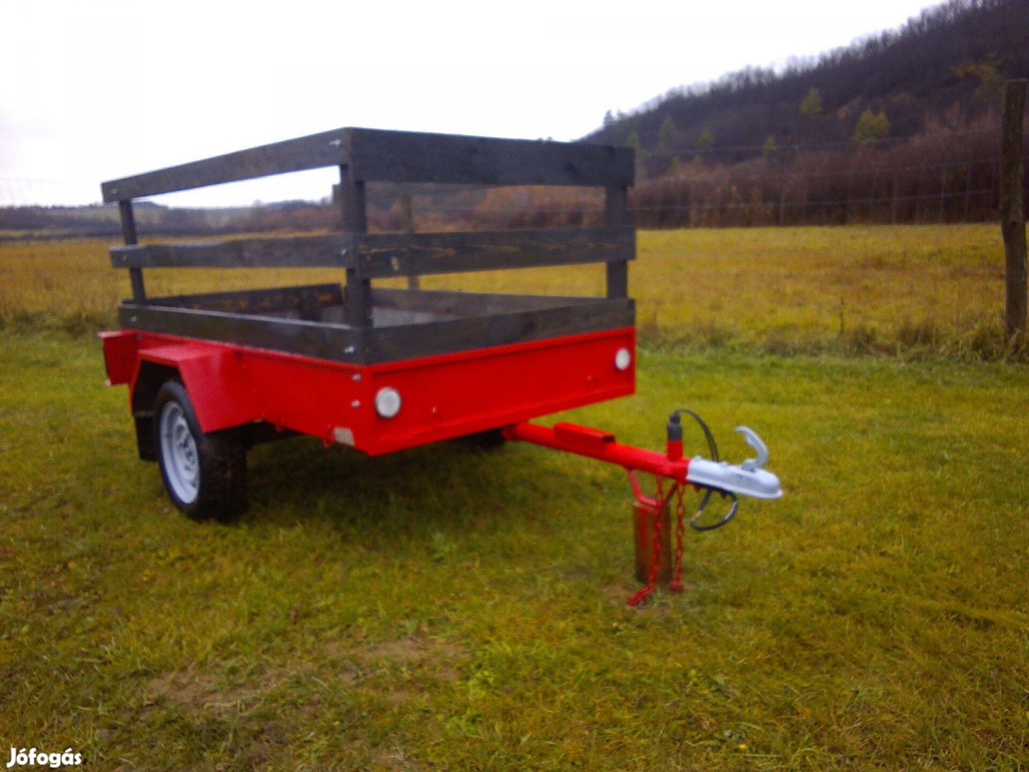 Gyári állapotú magasított nagy méretű110x210cm utánfutó 1év műszakival