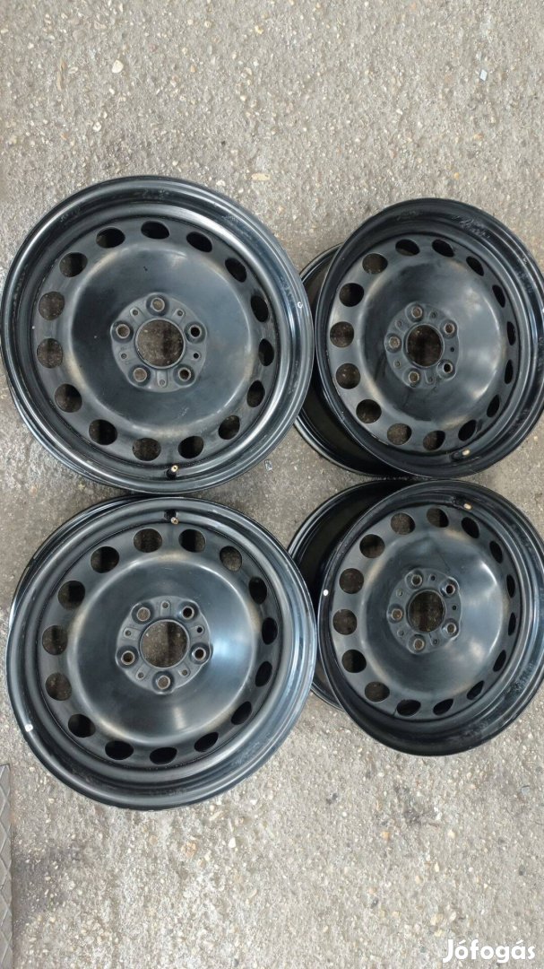 Gyári használt 17 colos 5x120 lyukosztású acél felni garnitúra olcsón
