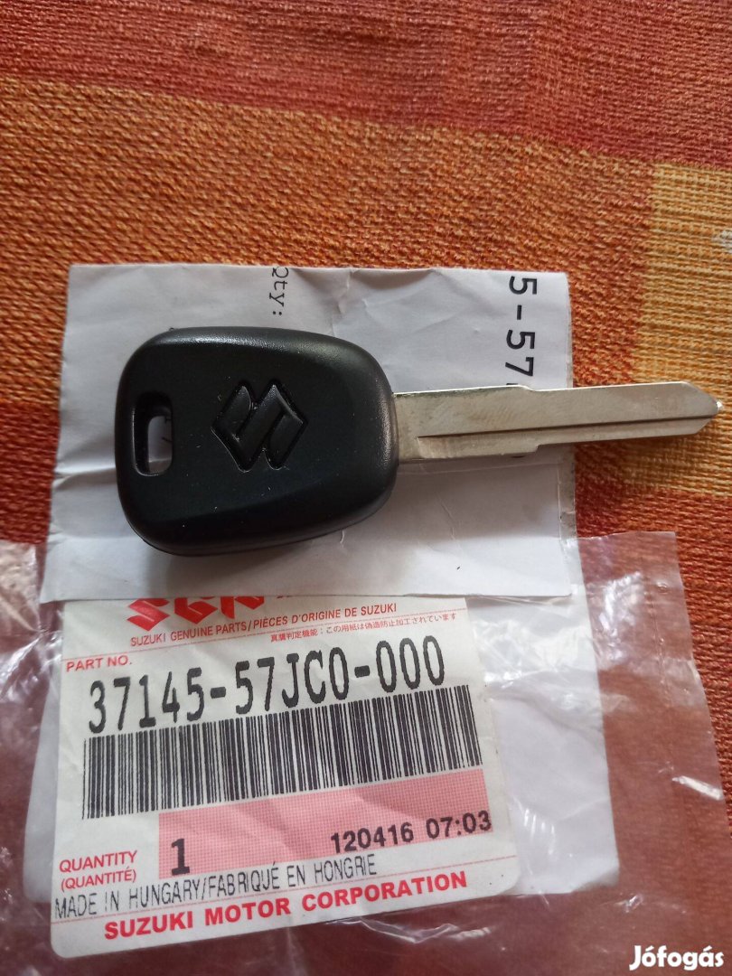 Gyári új Suzuki nyers kulcs slusszkulcs Swift SX4 3714557JC0000