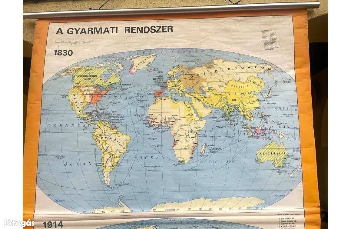 Gyarmati rendszer 1830-1914 régi nagyméretű iskolai fali