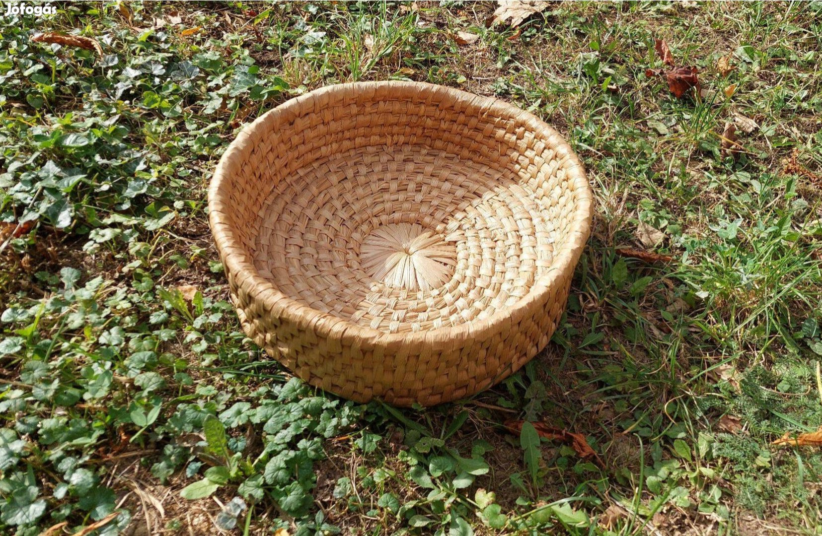 Gyékény szakajtó tál, kosár, 35 cm átmérőjű