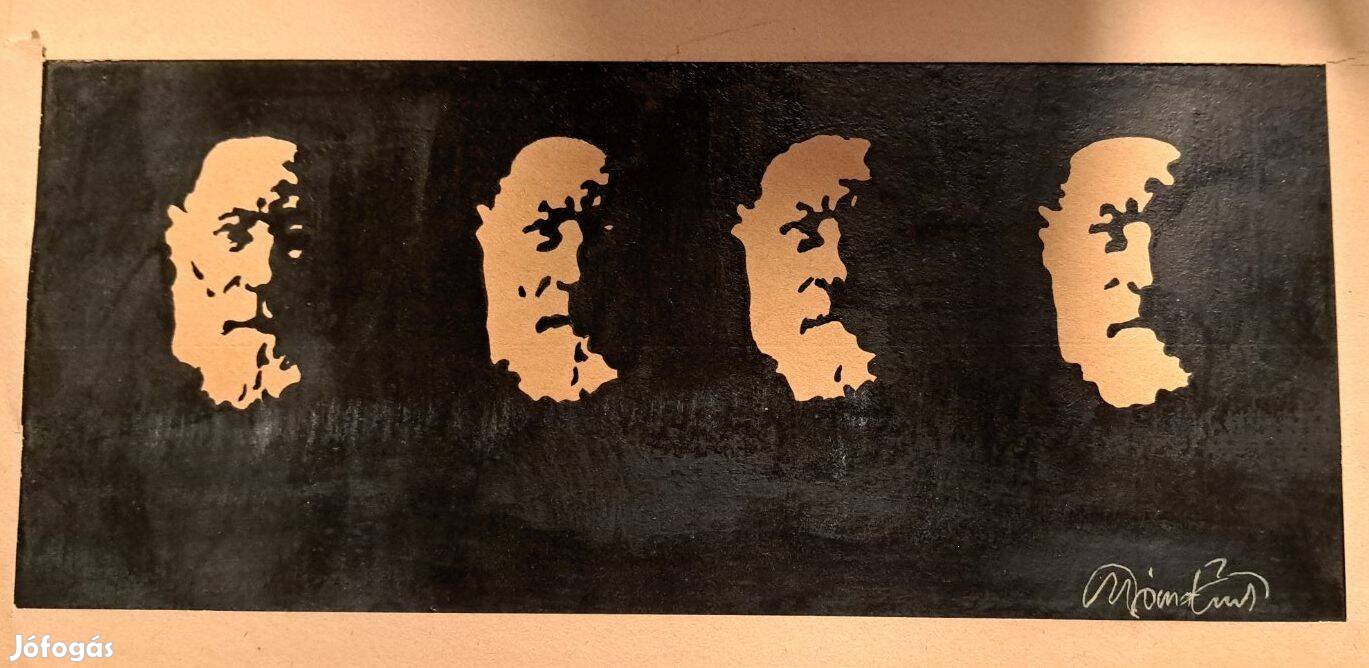 Gyémánt László modern portrékompozíció, szignált