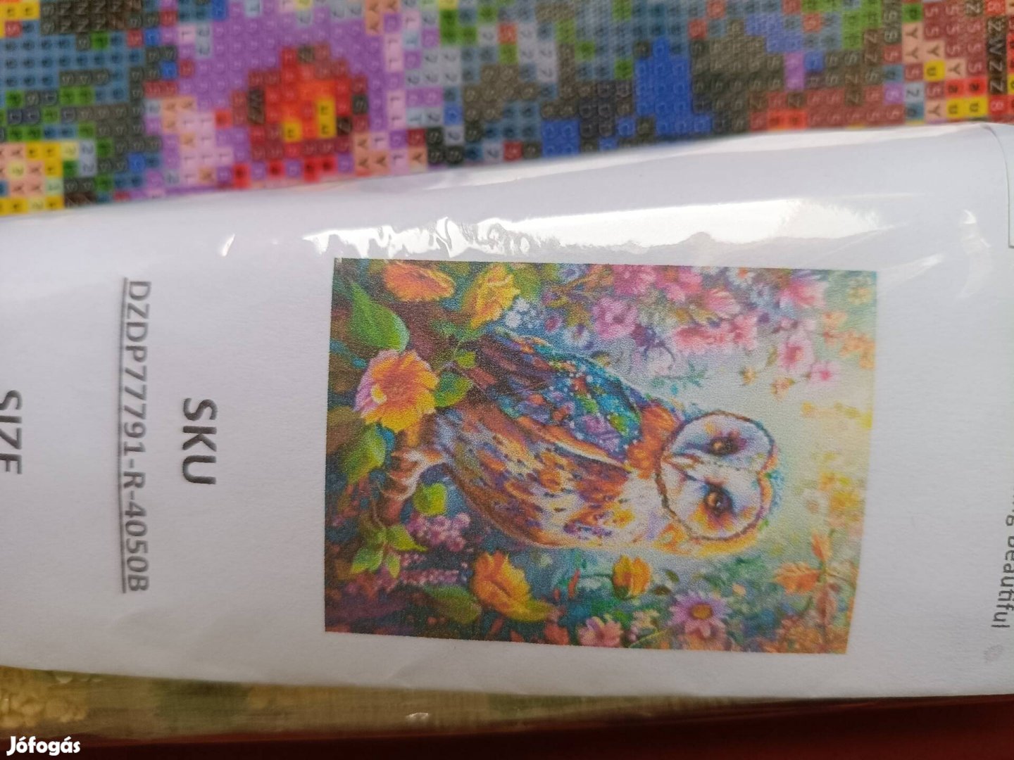 Gyémánt kifestő, gyémántszemes kirakós kép, 40x50 cm baglyos