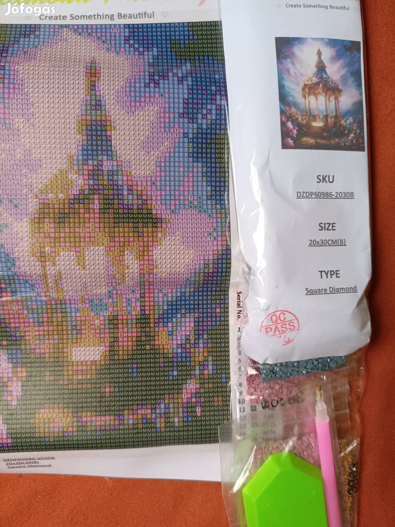 Gyémánt kifestő készlet, gyémánt szemes kirakós kép 20x30 cm