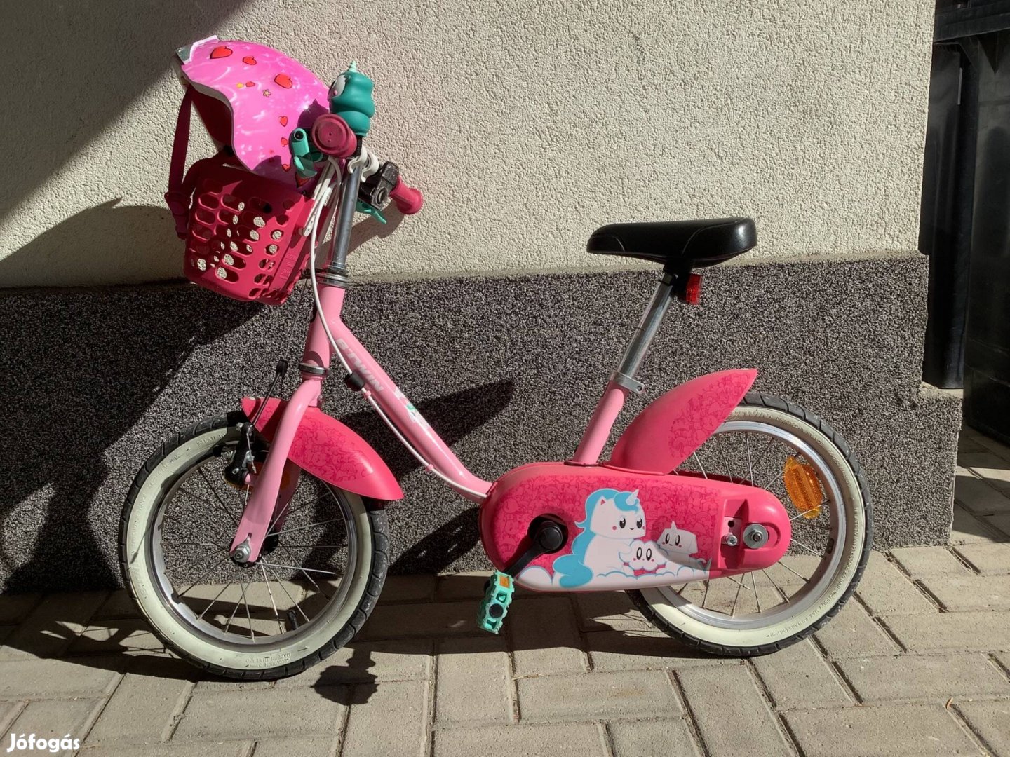 Gyerek / lány kerékpár oldalkerékkel Unicornis 14- os újszerű !