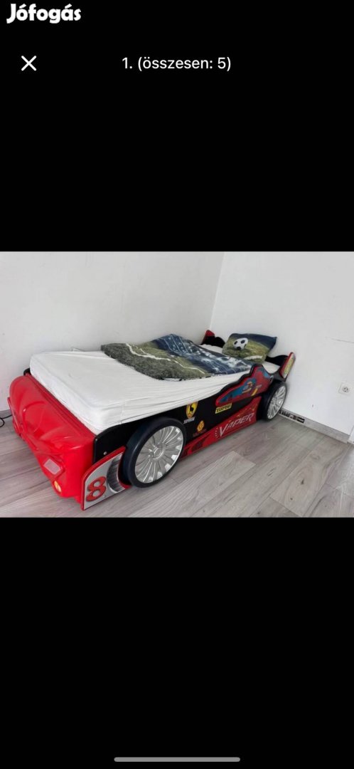 Gyerek ágy autós matraccal együtt