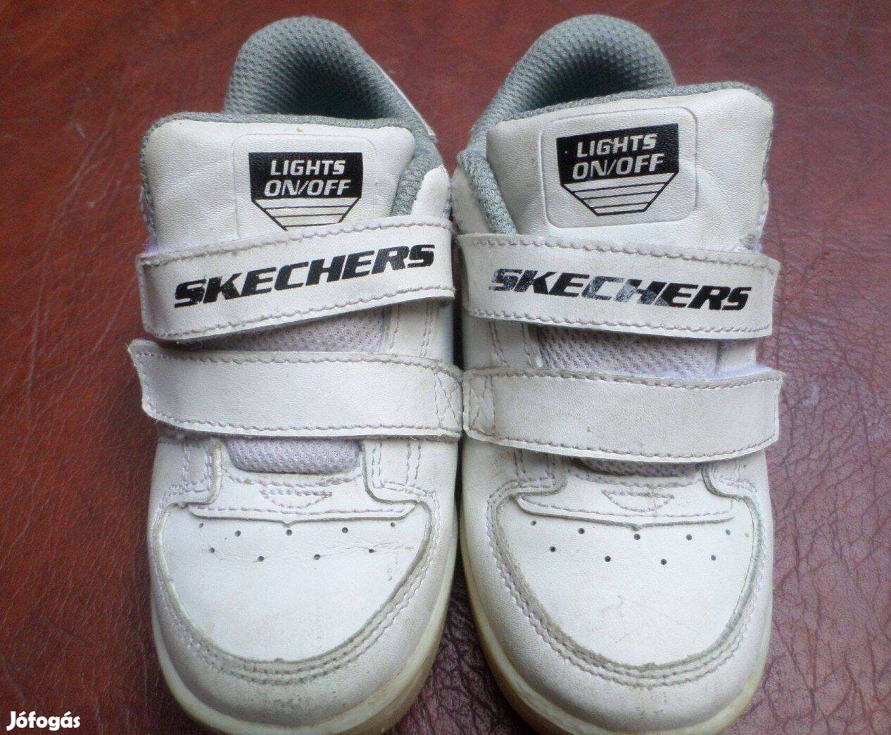 Gyerek cipő bőr Skechers világító 26-os