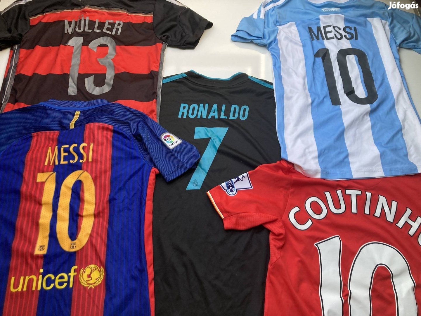 Gyerek foci mezek Argentin Messi 140 cm FCB Messi 134 cm LFC 122 cm