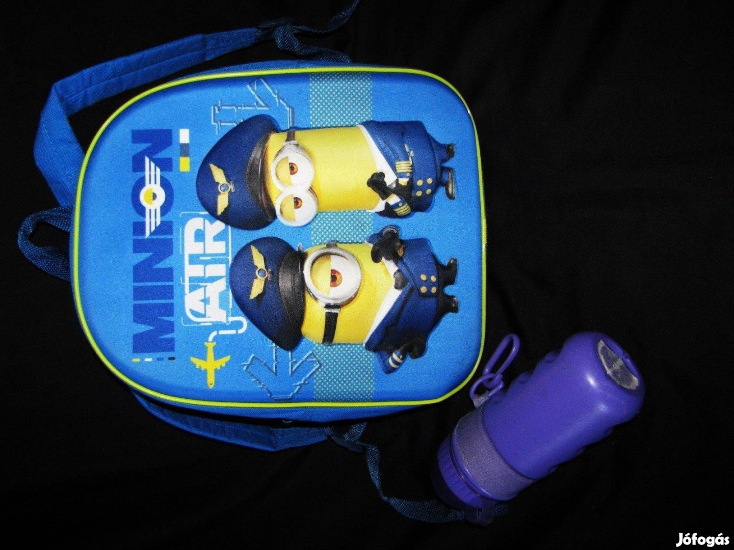 Gyerek ovis hátizsák, bölcsis is, Minions 3 D, 33x27x8, + kulacs