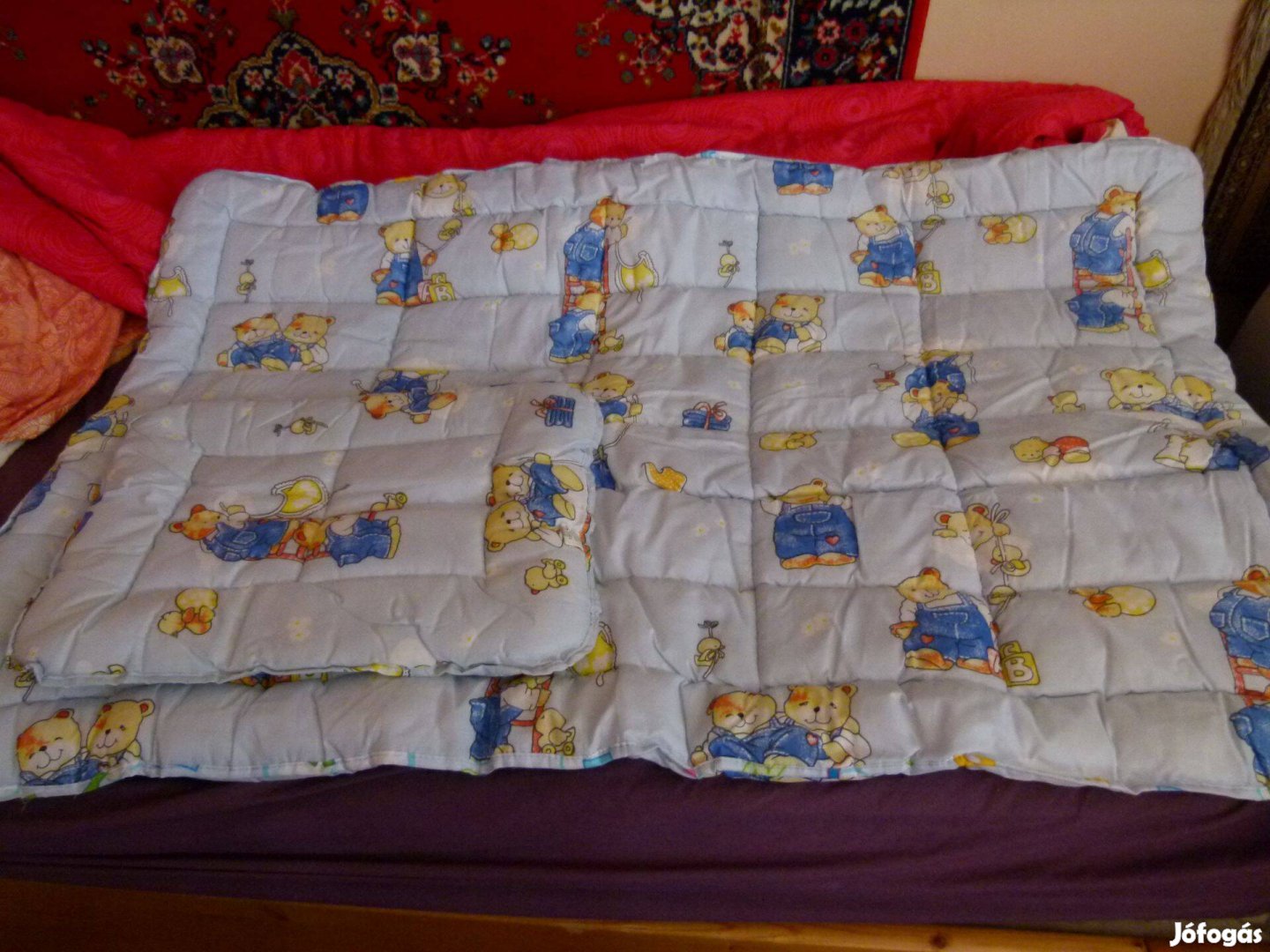 Gyerek párna-paplan maci mintával