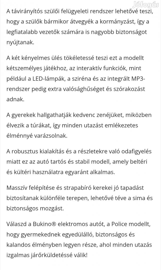 Gyerek rendőr autó