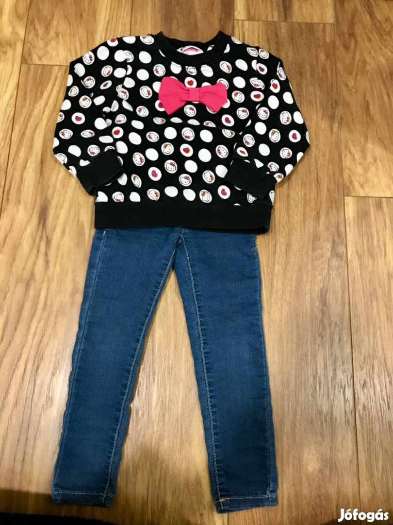 Gyerek ruha szett Hello Kitty pulóver és farmer nadrág 98-as 104-es 98
