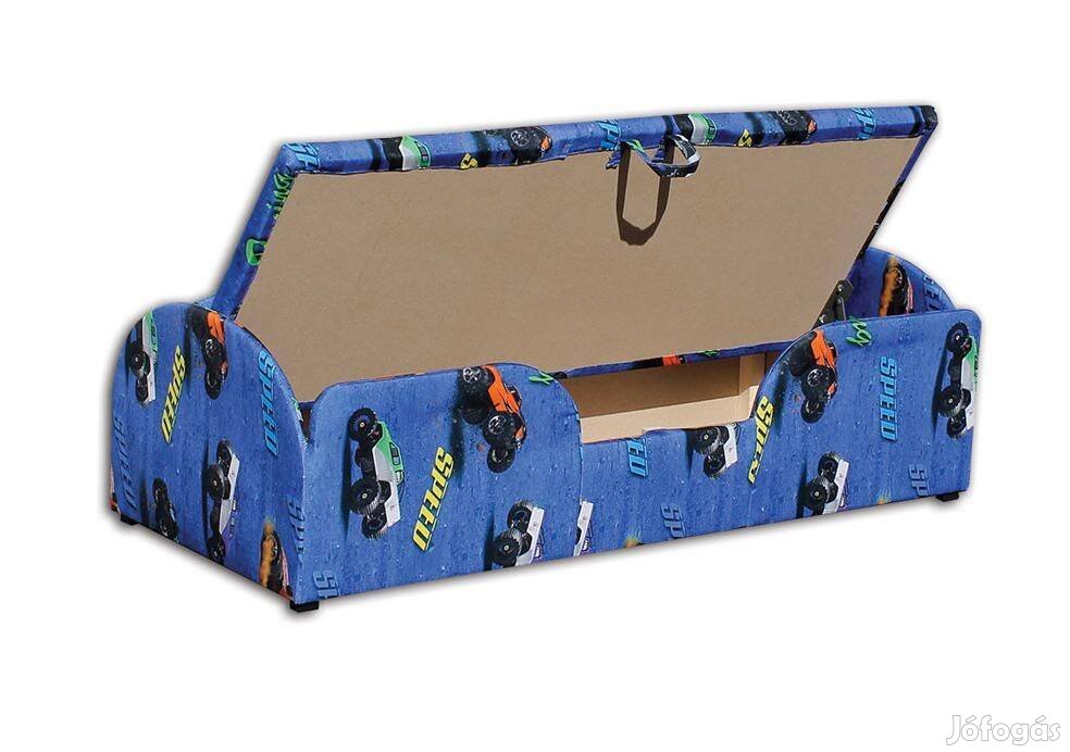 Gyerekágy, ifjúsági ágy - fiúknak, kék mintás autós