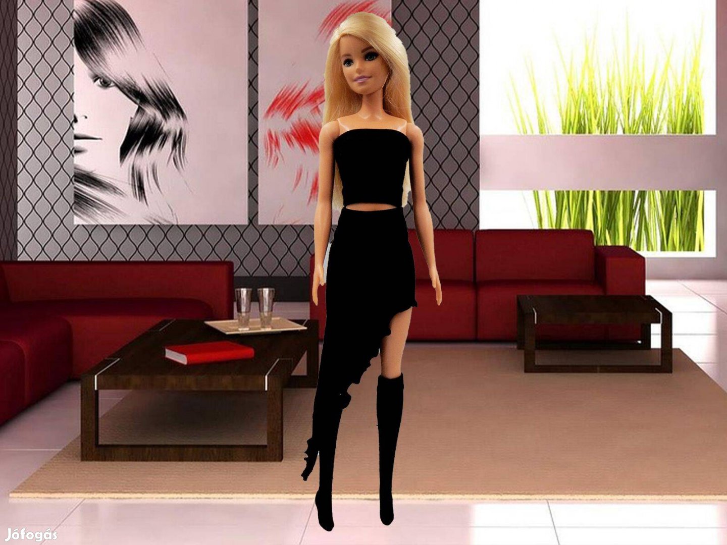 Gyereknap Fekete aszimmetrikus szoknya barbie babákhoz, új, GLS 1290Ft