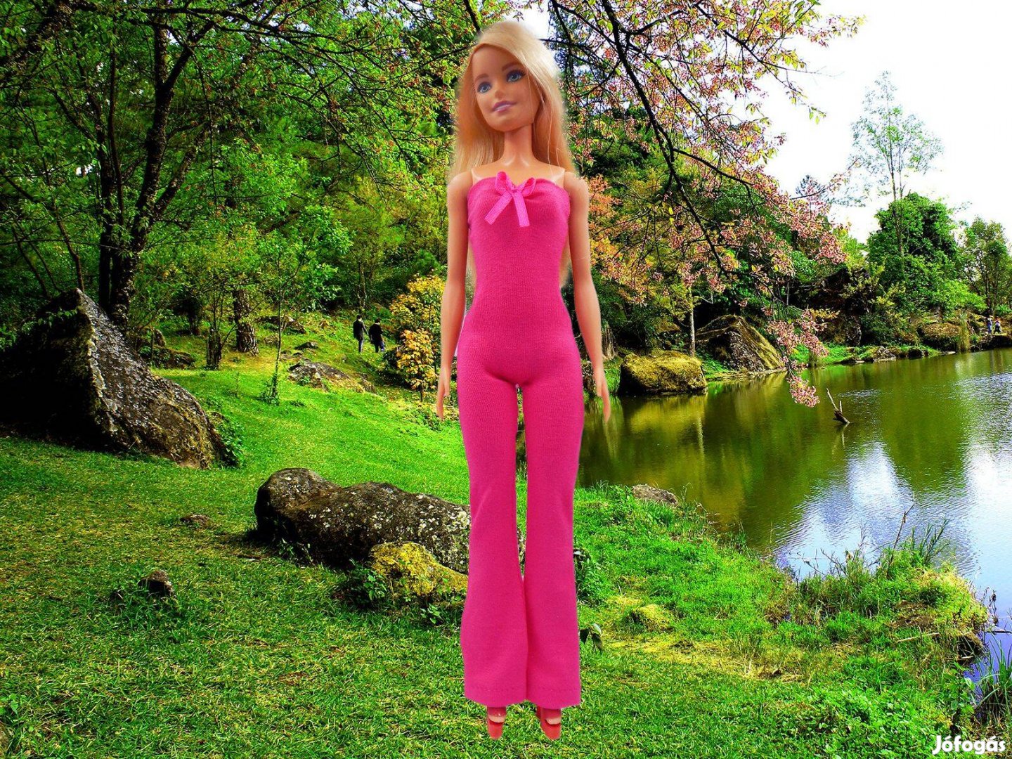 Gyereknap Pink trapéz overall barbie babákhoz, új, GLS 1290Ft