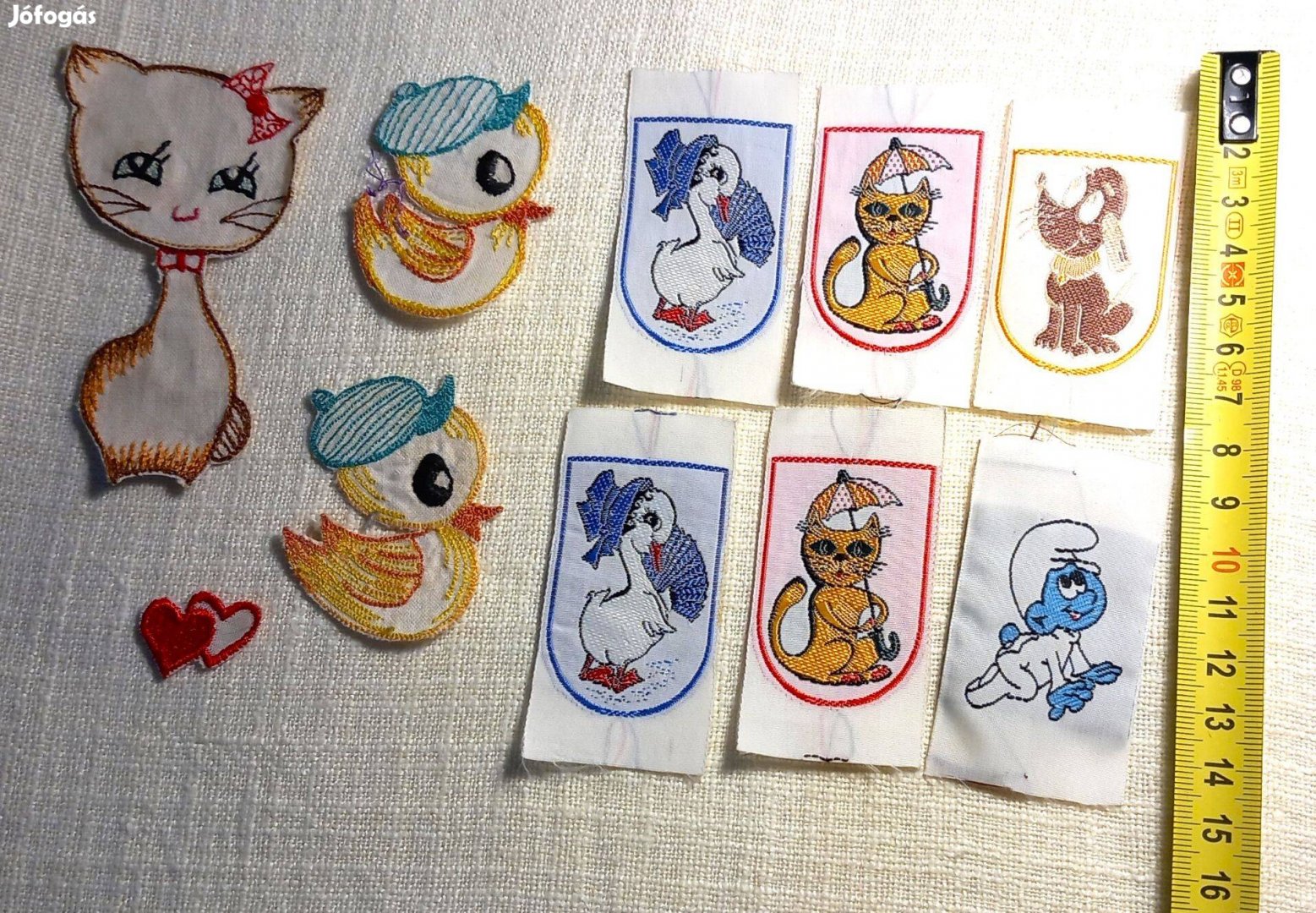Gyerekruhára való matrica, ruhadísz, felvarró 13 db, új
