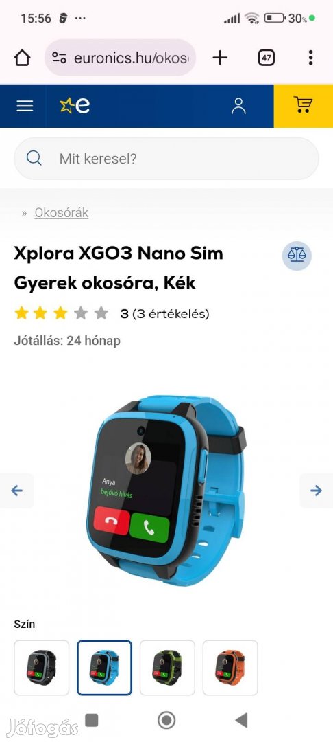 Gyermek okos óra, újszerű hibátlan tökéletesen működik.