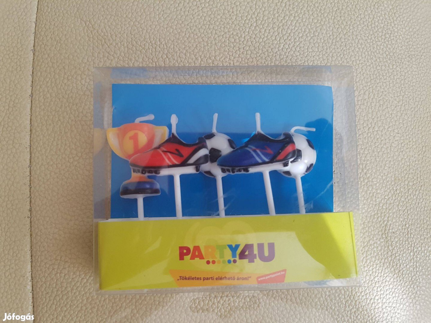 Gyertya készlet foci labda cipő trófea birthday party