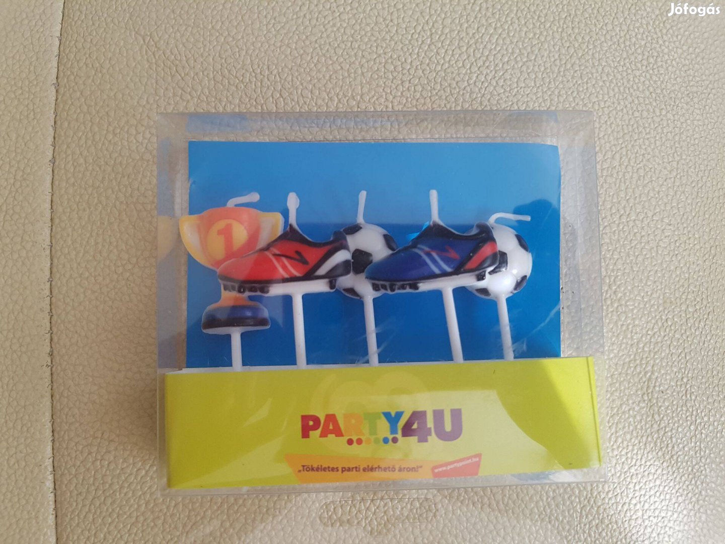 Gyertya készlet foci labda cipő trófea birthday party