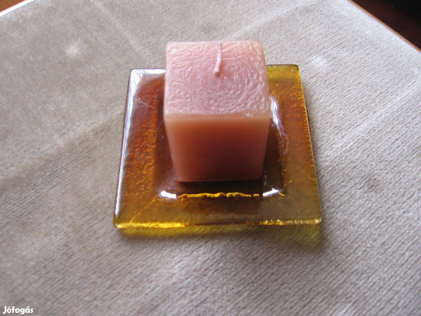 Gyertya üveg alátéttel, új